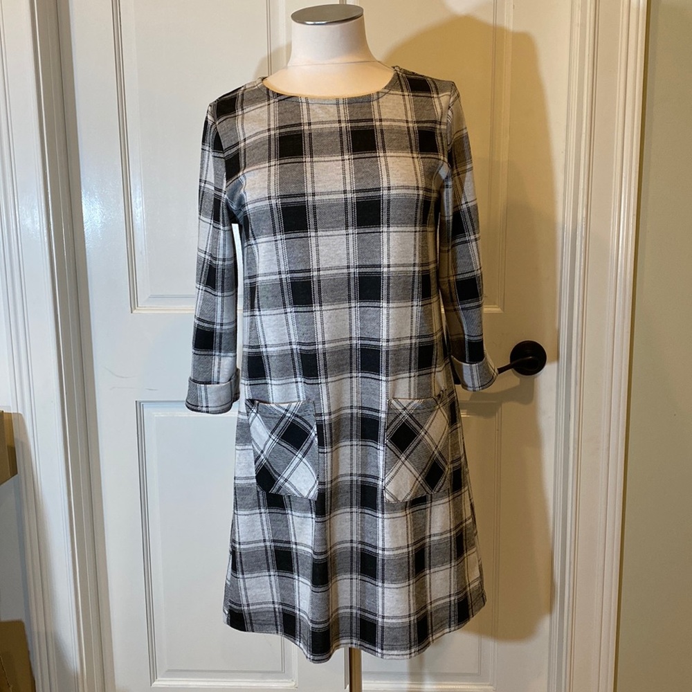Black and Gray Checked Dress